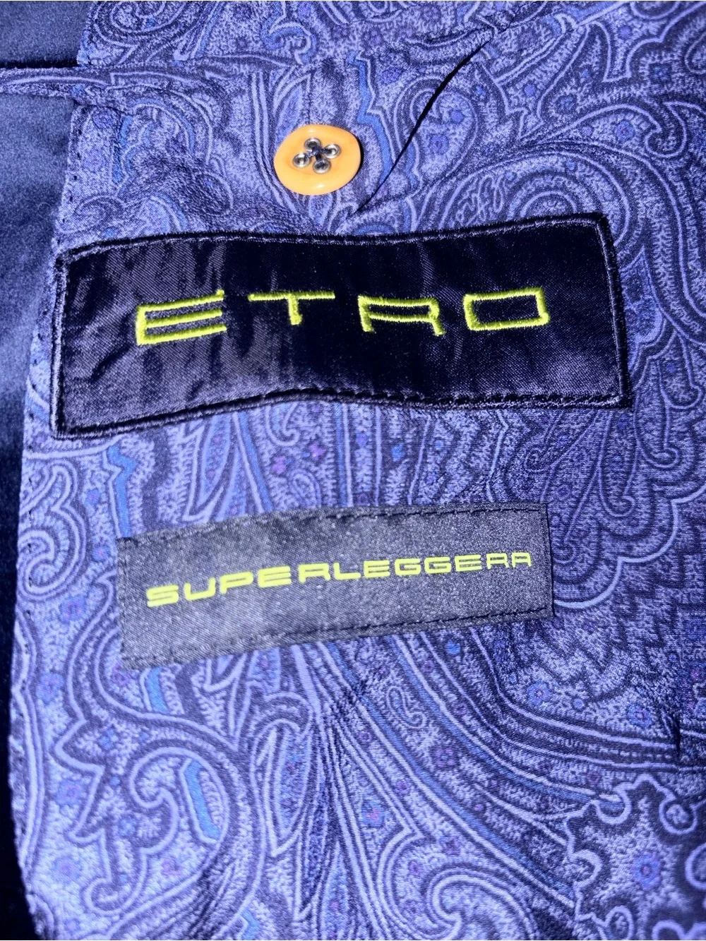 Etro Superleggero Navy Blue Velvet Blazer Jacket Tuxedo IT 54 US 44